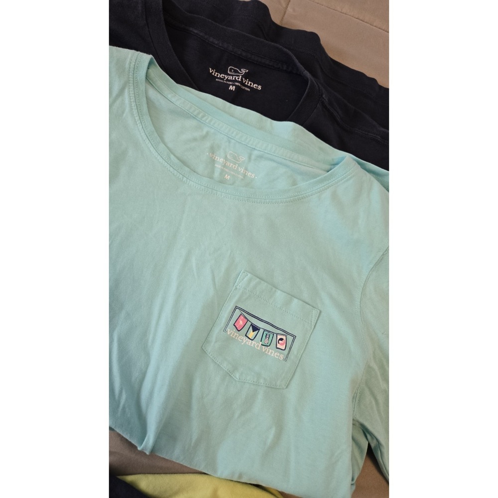 Lot 5 Vineyard Vines Size Medium Long Sleeve Pocket Tee Shirts Whale Logo Lot - Picture 5 of 10